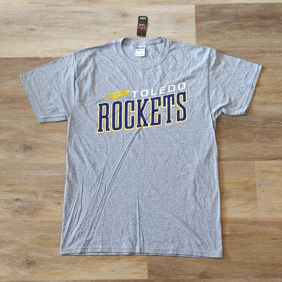 NWT Jerzees Toledo Rockets Graphic T-Shirt Grey Size M - Picture 1 of 6